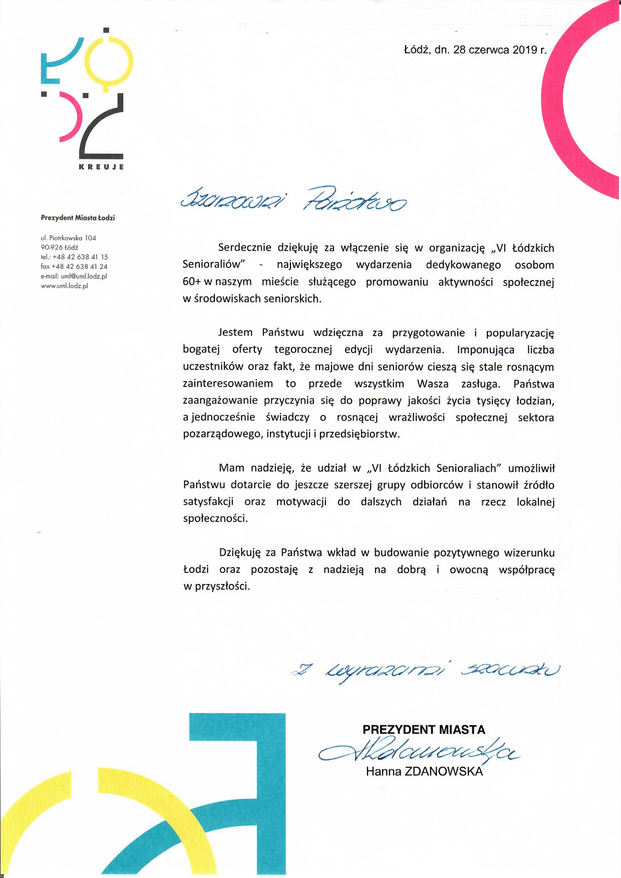 senioralia podziekowania 2019